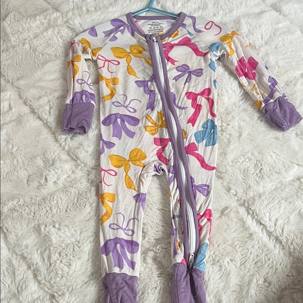 BAMBOO Kids Pajama Set with Bow Print